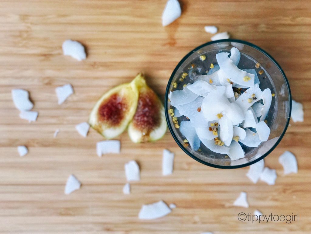 Coconut Fig Green Tea Smoothie top view